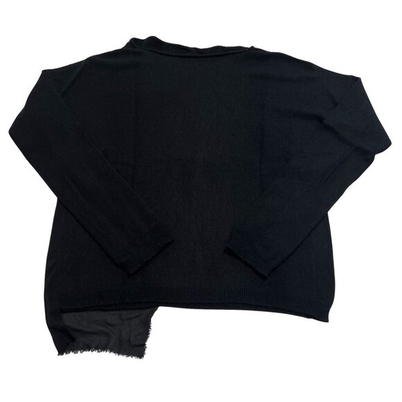 Kristensen Du Nord Asymmetrical Cashmere Silk Sweater in Black - Picture 2 of 3